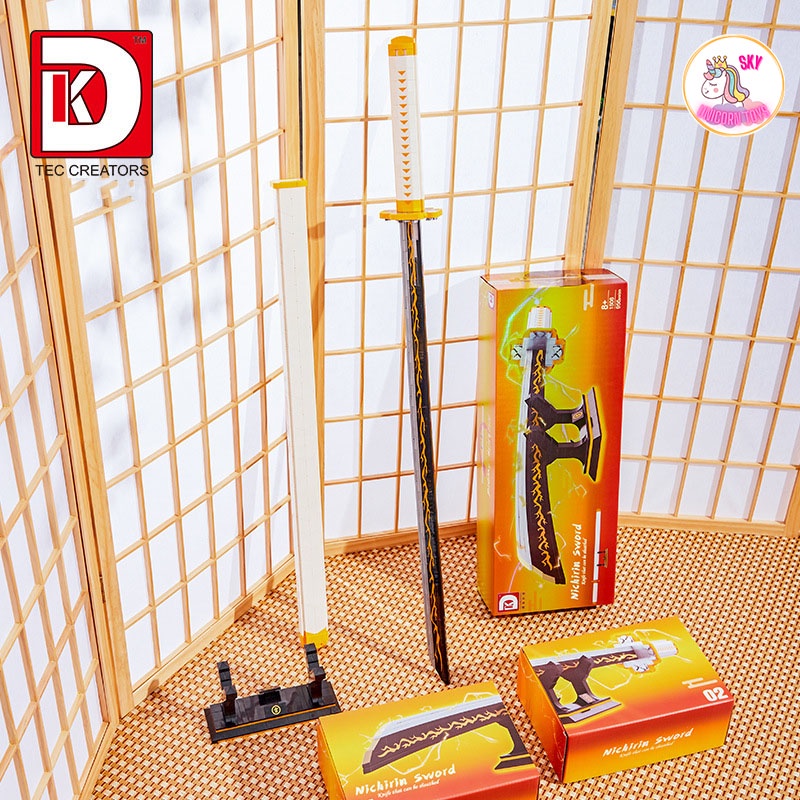 Đồ Chơi Lắp Ráp Kiểu LEGO Mô Hình Thanh Nhật Luân Kiêm Kanata Của Viêm Trụ Zenitsu Agatsuma trong Kimetsu no YaibaDK1506