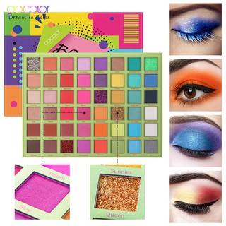Docolor Bảng Phấn Mắt 48 Màu Ánh Kim Lâu Trôi Chống Thấm Nước