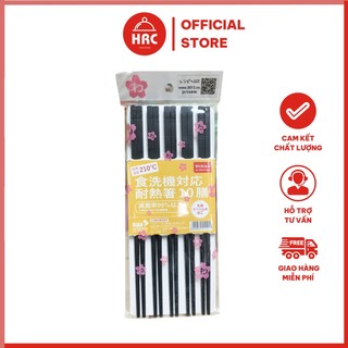 Set 10 Đôi Đũa Hợp Kim Nhật Bản KHÁNG KHUẨN Shikisai Chịu Nhiệt, Chống Trượt