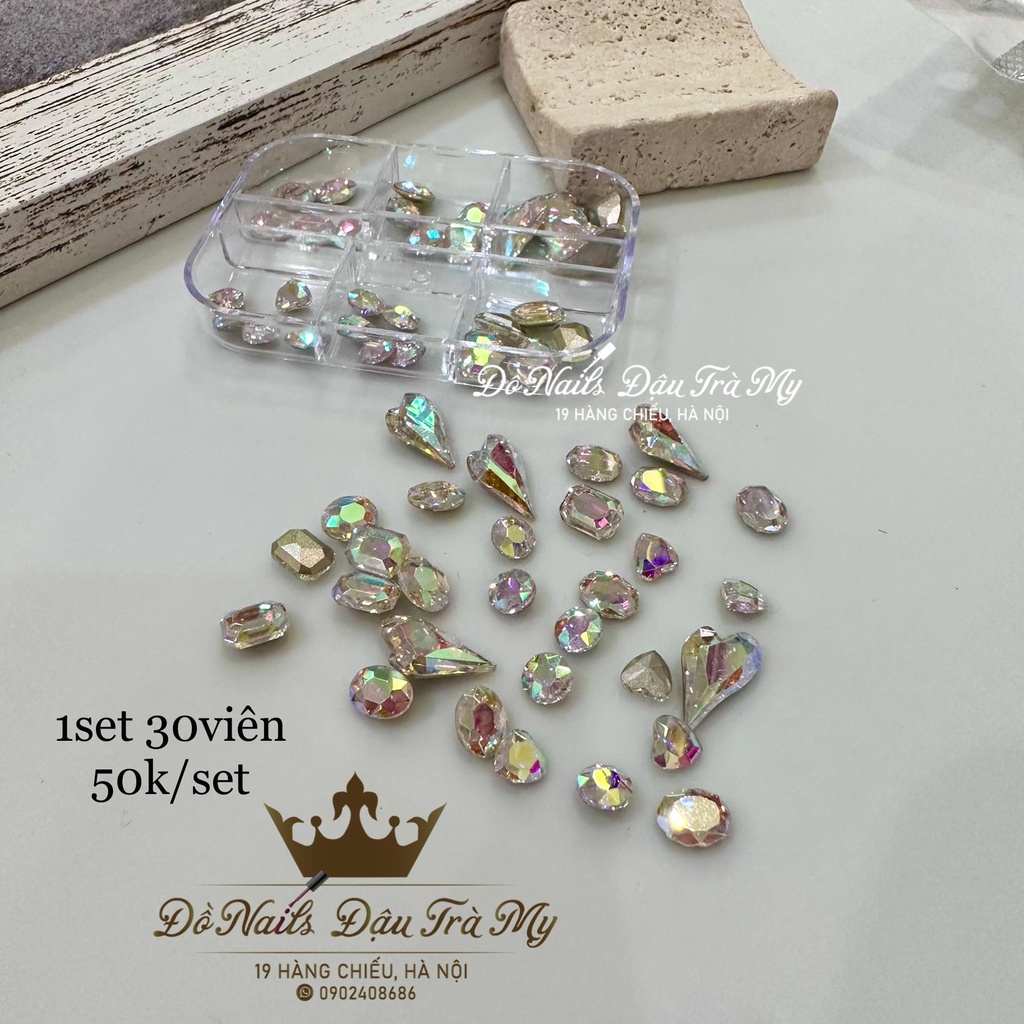 Phụ iện Nail -Khay Đá Chân Gồ Mix Hình N257
