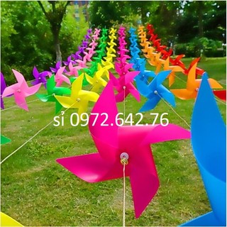 [Chọn Màu - HCM] 100 Chong chóng nhựa 7 màu 24cm treo dây, que cầm