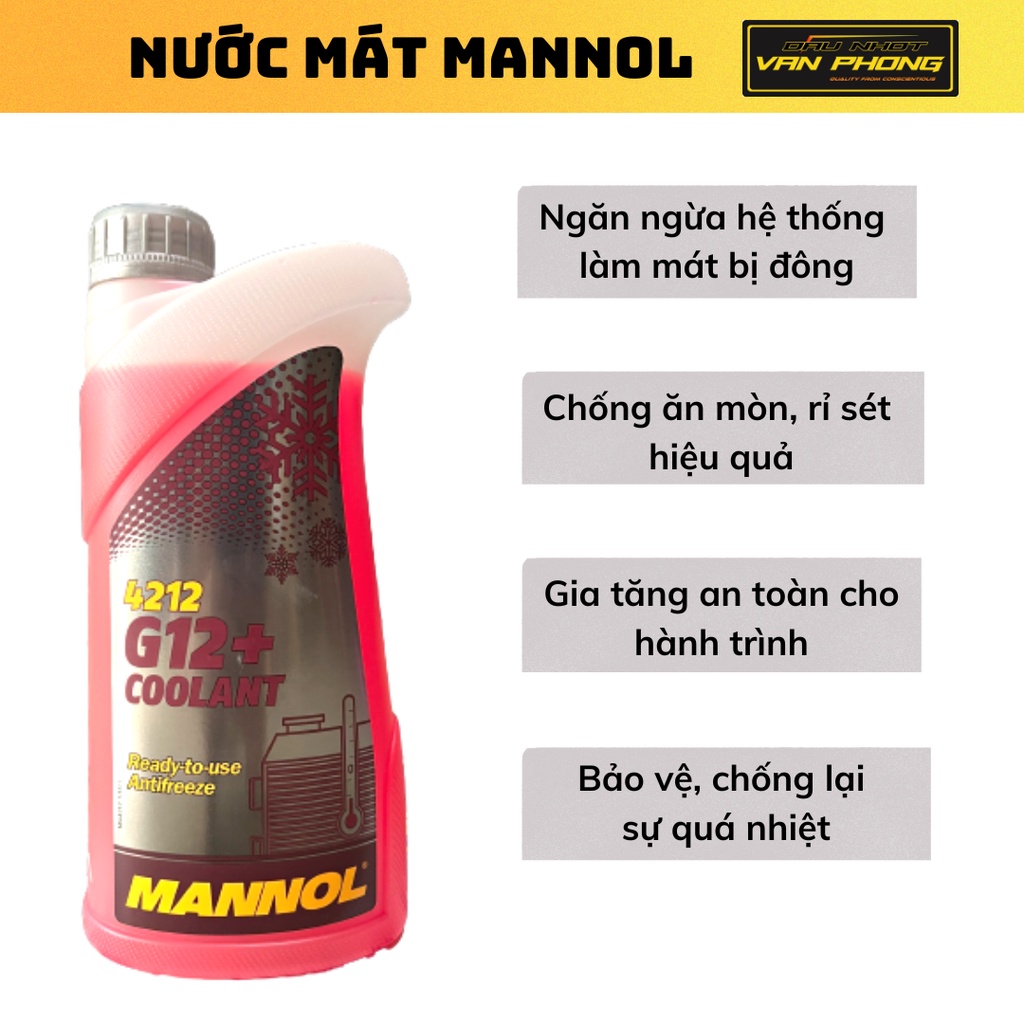 Nước mát Mannol Coolant G12+ 4212 - made in EU, chất lượng Đức