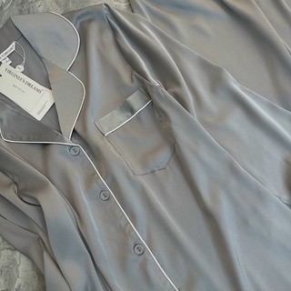 PIJAMA LỤA DÀI XÁM TRƠN  SANG CHẢNH
