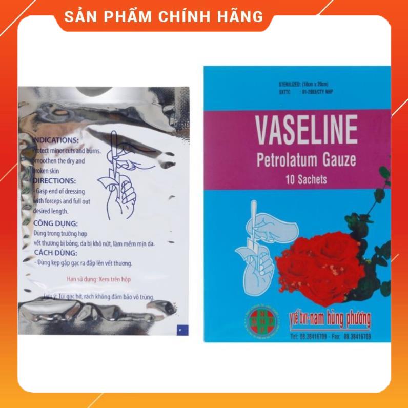 Gạc Vaseline Làm Mềm Da Bị Bỏng (Hộp 10 Miếng)