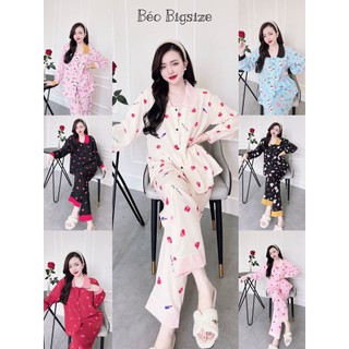 Đồ bộ pyjama bigsize -béo bigsize 50-100kg cao cấp mặc nhà đẹp,chất lụa nhật mát xịn