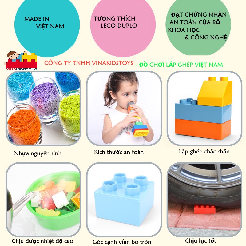 Gạch lắp ghép lego các hình,  Vinakidstoy - hàng Việt Nam