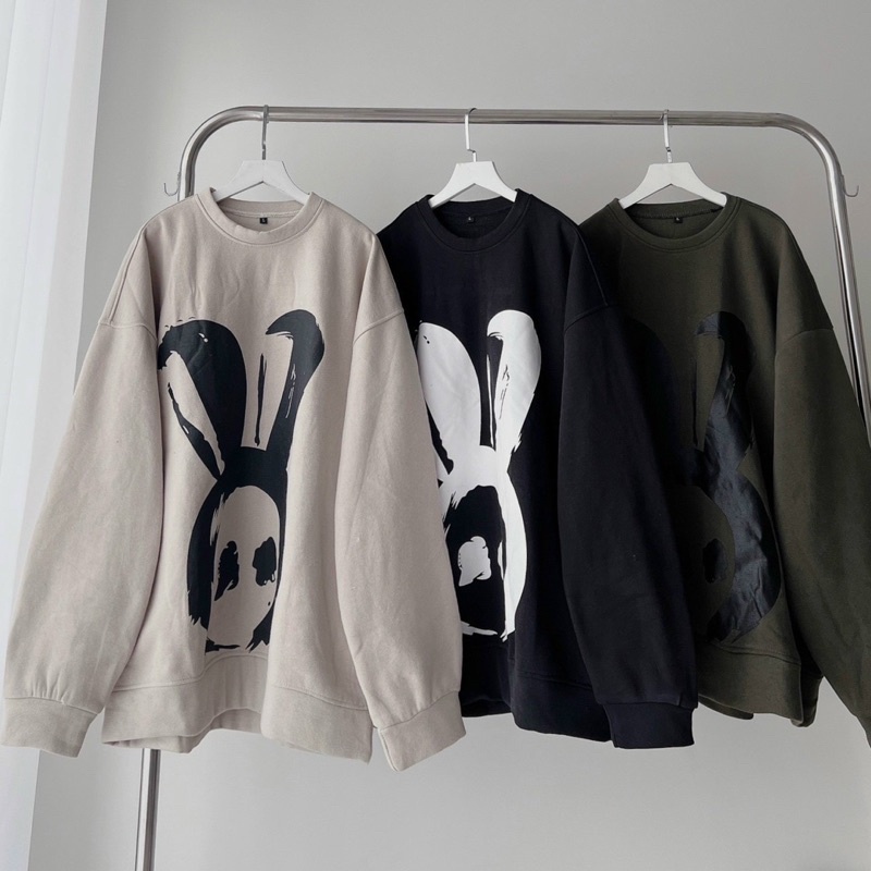 Áo Weater in hình thỏ form rộng chất liệu nỉ bông