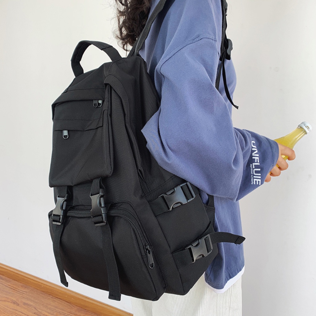 Balo đi học nữ cặp đi học nữ Ulzzang Hàn Quốc cặp sách thời trang basic MEEGO STORE BL01
