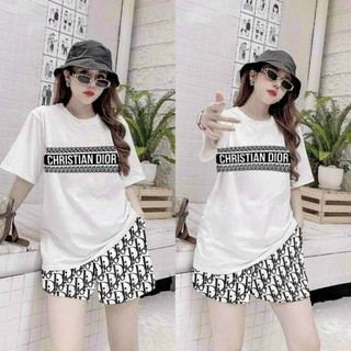 sét bộ short cotton phối hoạ tiết 3D