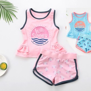 Đồ bơi bé gái, bộ bơi cho bé từ 2 đến 12 tuổi, size đại 46kg bikini 2 chi tiết summer