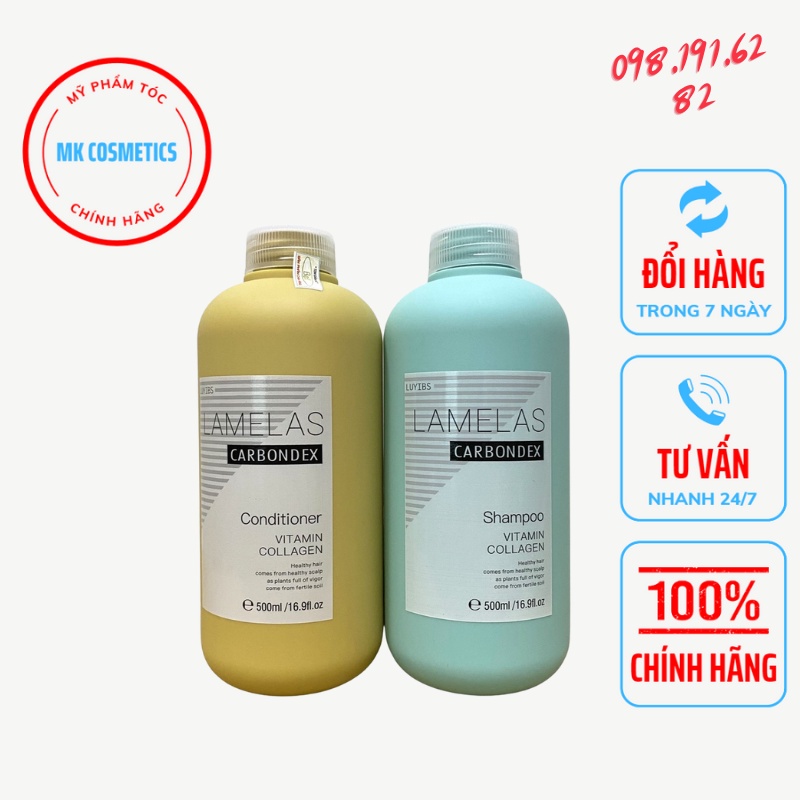 Dầu gội , dầu xả lamelas carbondex 500ml. , kích thích mọc tóc, phục hồi hư tổn , giảm gãy rụng , Hàng Chính Hãng