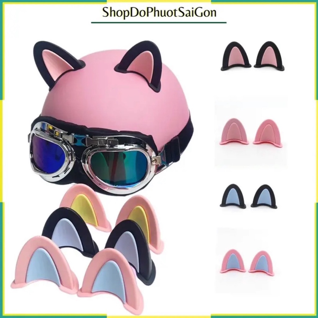 Tai Mèo gắn Mũ Bảo Hiểm