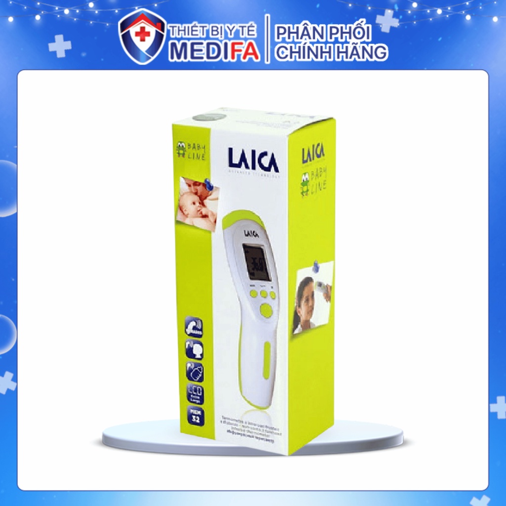 Nhiệt kế điện tử hồng ngoại Laica JXB182 đo trán không tiếp xúc, màn LCD lớn, cho kết quả tức thì