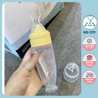 Bình thìa ăn dặm silicone cho bé có vạch chia ml,bón cháo, đút bột ,uống sữa dung tích 120ml