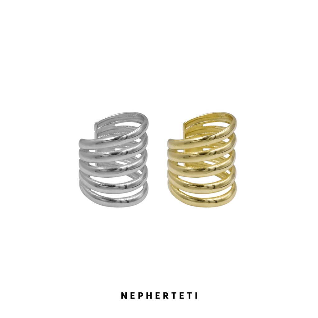 Khuyên tai bạc 925 - Khoen kẹp vành tai năm tầng (giá 1 chiếc) - Nepherteti