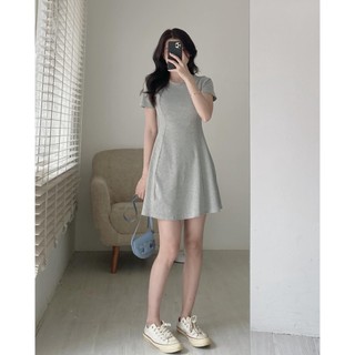 Váy cotton zip vạt xếp dáng ngắn - 247store - vaythunvieneo989
