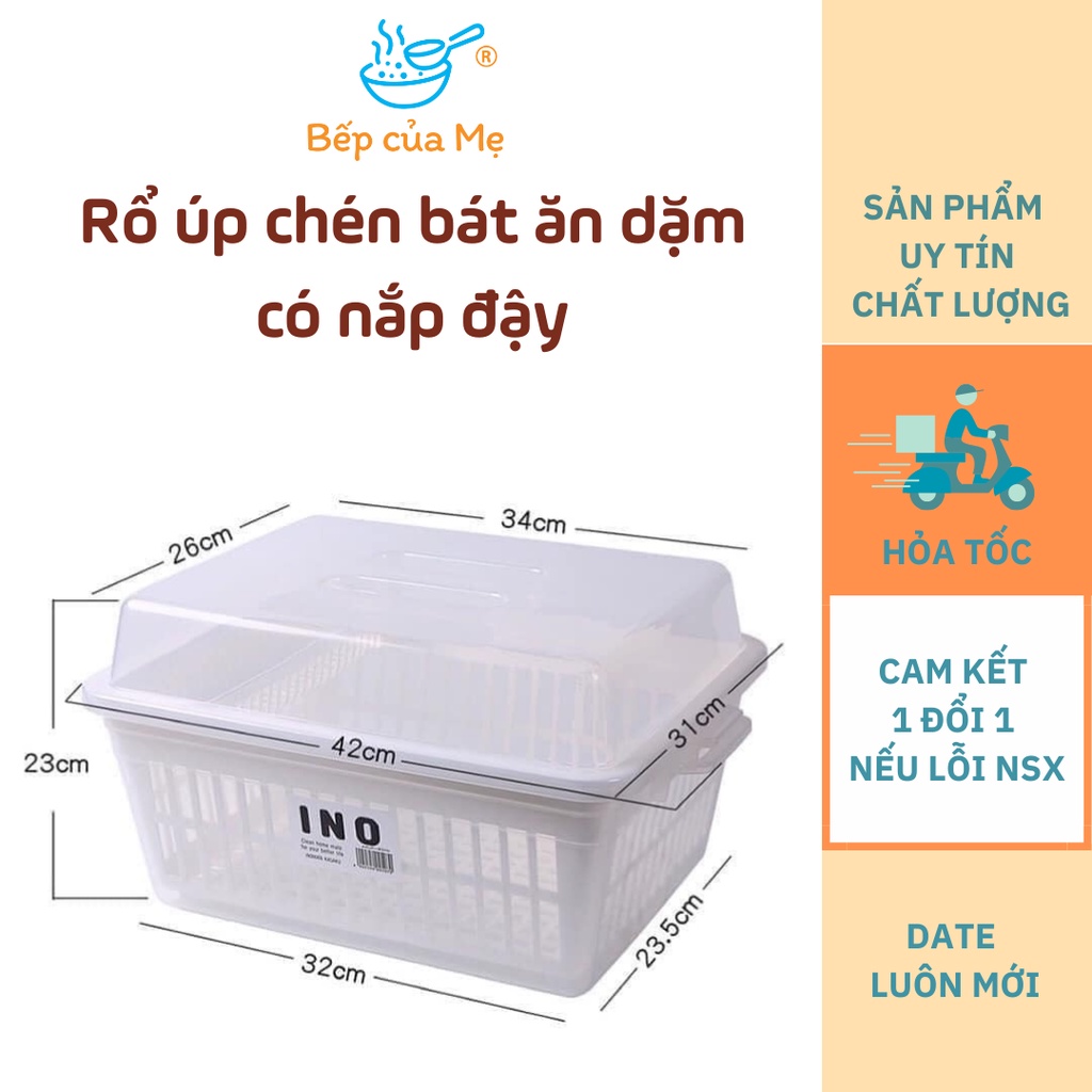 Rổ Úp Chén Đĩa (Kèm Nắp Đậy) Nội Địa Nhật Bản , Shop Bếp Của Mẹ