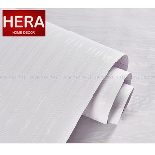 Giấy dán tường 3d phòng ngủ phòng khách HOA VĂN MÀU TRẮNG CHỈ chống thấm nước cổ điển châu âu có keo sẵn 10m Hera