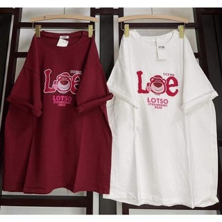 Áo thun 3158 cotton khô form rộng nam nữ unisex lee gấu lotso