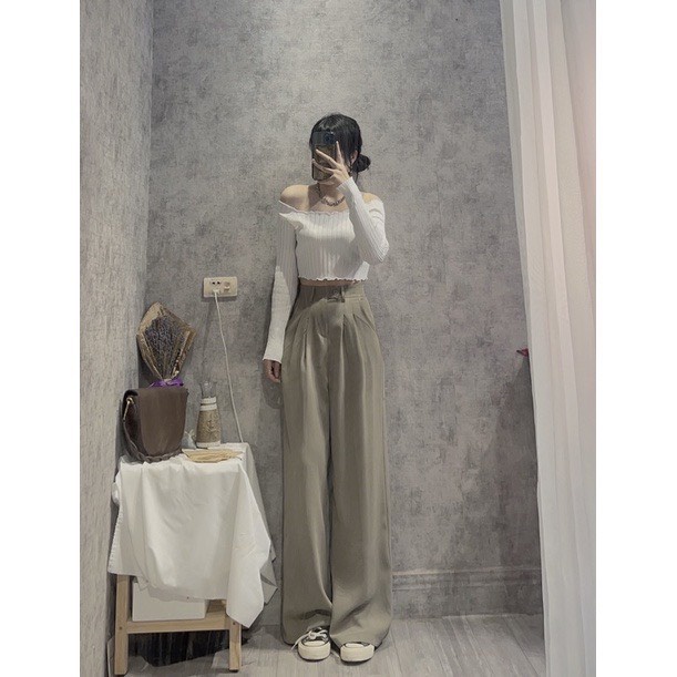 Quần vải suông 942 tặng kèm dây xích