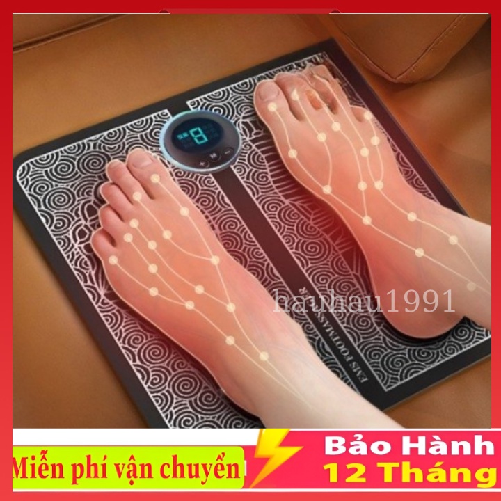 Thảm Massage Chân Xung Điện EMS Có LED Hiển Thị, 6 cách thức xoa bóp Bàn Chân, Giúp tuần hoàn Khí Huyết, đỡ đau Mỏi