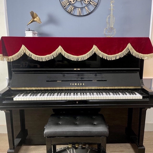 Khăn Phủ Đàn Piano cơ, Piano Điện - Khăn Nhung Đỏ Đô