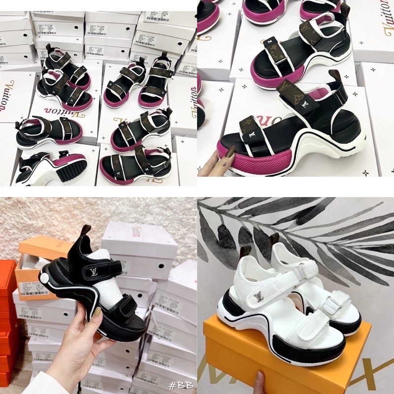 Sandan LV nữ - Hàng QC fullbox - sẵn nâu- xanh- trắng- đen- hồng- kèm video thật