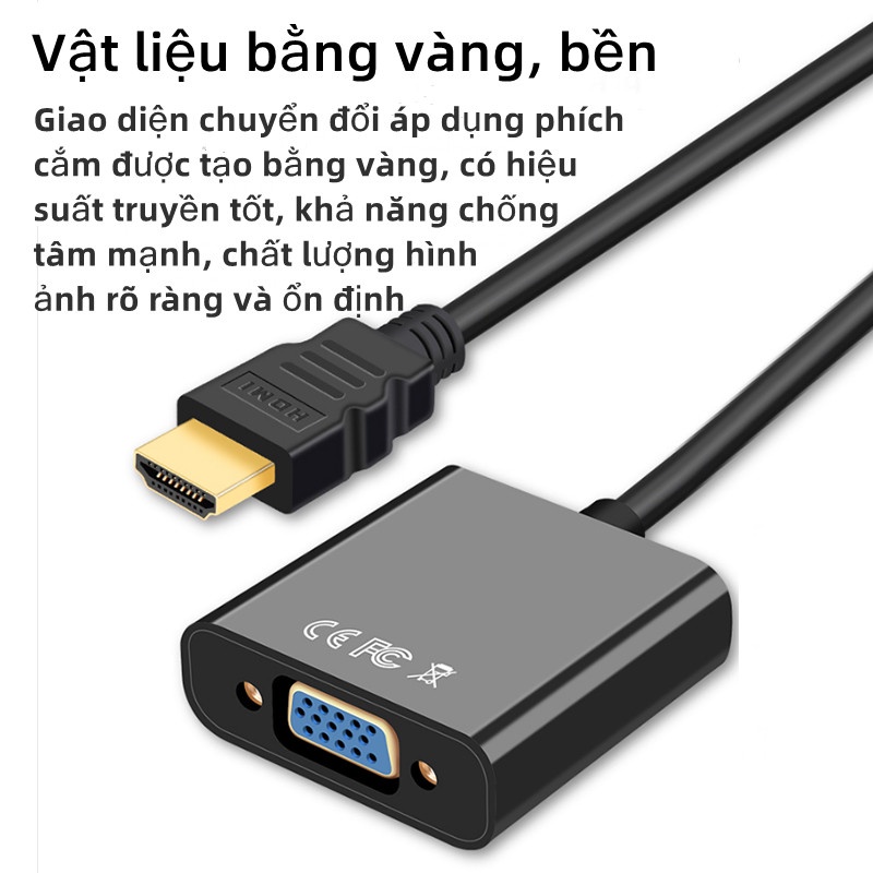 Cáp chuyển đổi HDMI sang VGA  Bộ đầu chuyển cổng HDMI ra VGA giắc HDMI to VGA  Cho PC,laptop