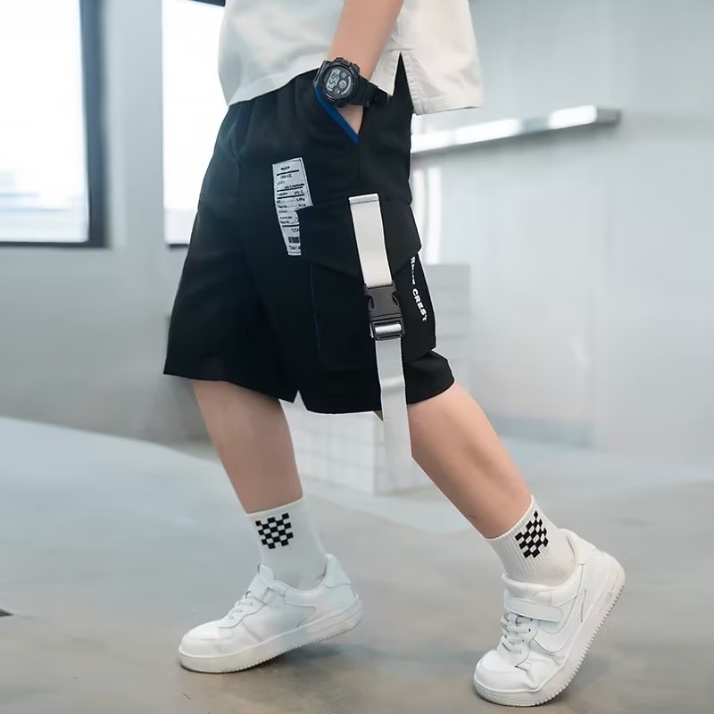 Quần Đùi Cotton Dáng Rộng Có Túi Dành Cho Bé Trai