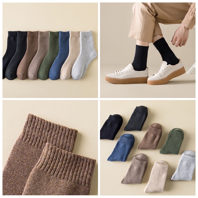 Vớ Nam Cổ Dài Tất Nam Cổ Cao Chất Cotton Dày Mịn Xịn Trơn Màu Đen Nâu Xám Xanh Đi Sneaker Giày Tây Mr.Cotton CC-U004