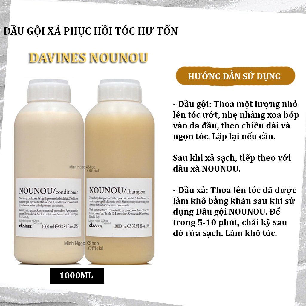 Dầu xả phục hồi hư tổn Davines Nounou Conditioner 1000ML