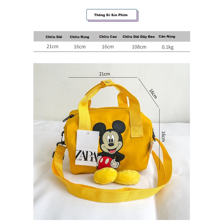 Túi Trống ZaRa Đính Chuột Mickey Cho Mẹ Và Bé Gái