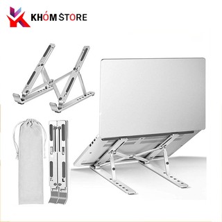 Giá đỡ laptop Giá đỡ Macbook nhôm gấp gọn - Đế tản nhiệt kê Laptop 14 inch 15.6 inch điều chỉnh độ cao chống mỏi cổ