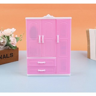 Tủ quần áo trang trí nhà búp bê tặng kèm móc