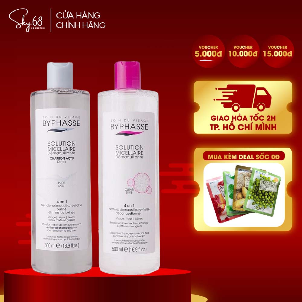Nước Tẩy Trang Làm Sạch Da Byphasse Solution Micerallaire Face 500ml