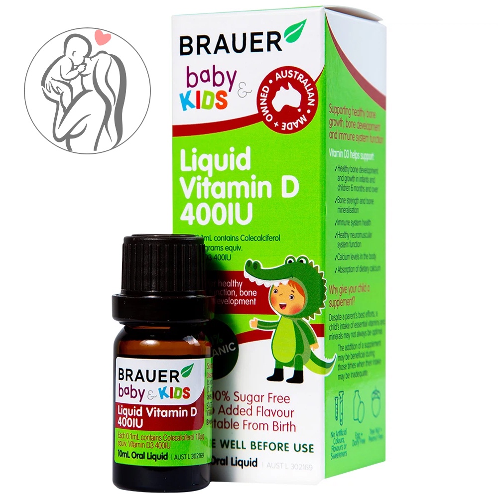 Vitamin D Braue 400IU cho trẻ từ sơ sinh 10ml