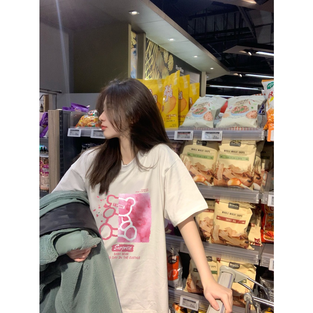 NUZIRO  Áo thun tay ngắn in họa tiết thời trang cho nữ