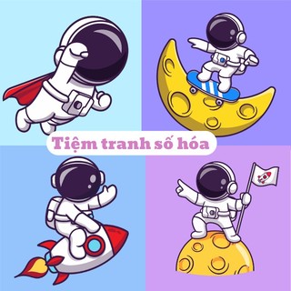 Tranh tô màu số hóa phi hành gia - tranh tô màu theo số - tranh tô màu cho bé kích thước 20x20