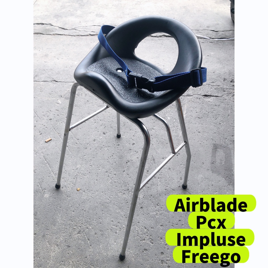 Ghế ngồi xe máy cho bé xe Vision , Lead , Grande , Novo , Airblade , Sh , Vario không tựa, ghế đôn ga inox yên nhựa