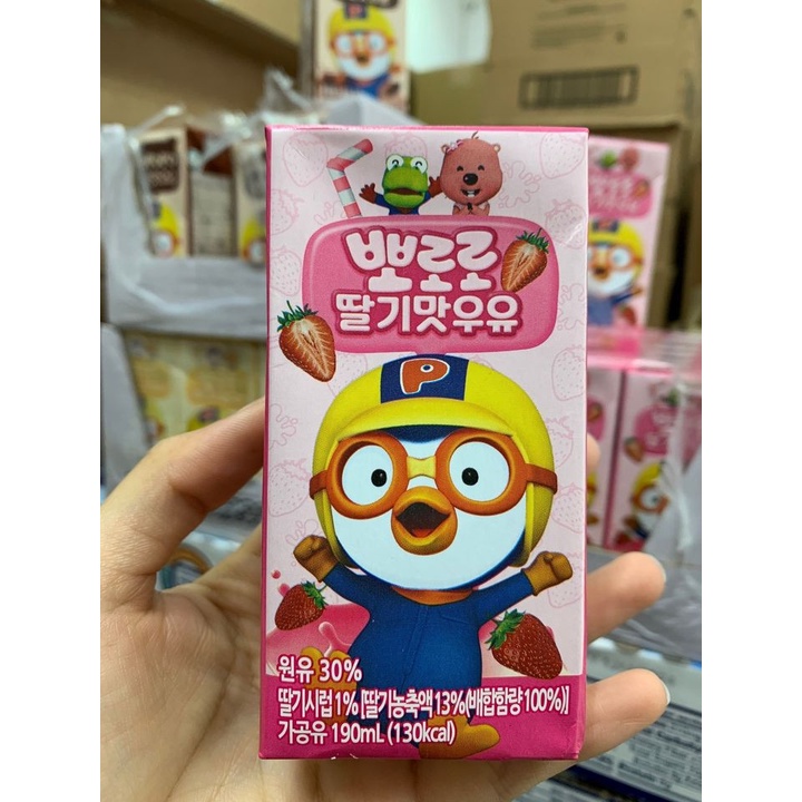 [Chính hãng] Sữa nước PORORO Hàn Quốc 190ml Dâu Socola Chuối