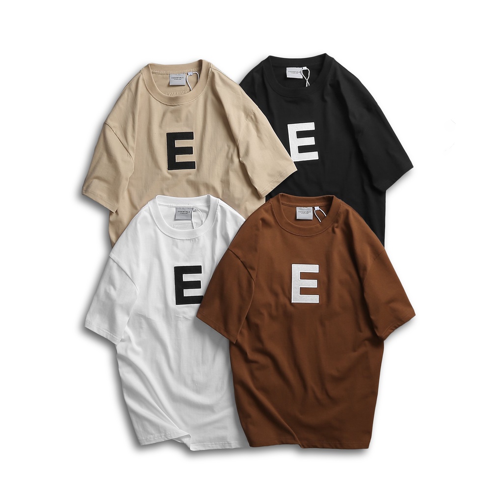 Áo thun nam nữ Unisex Essential form rộng tay lỡ cotton 2 chiều logo thêu - 3 màu