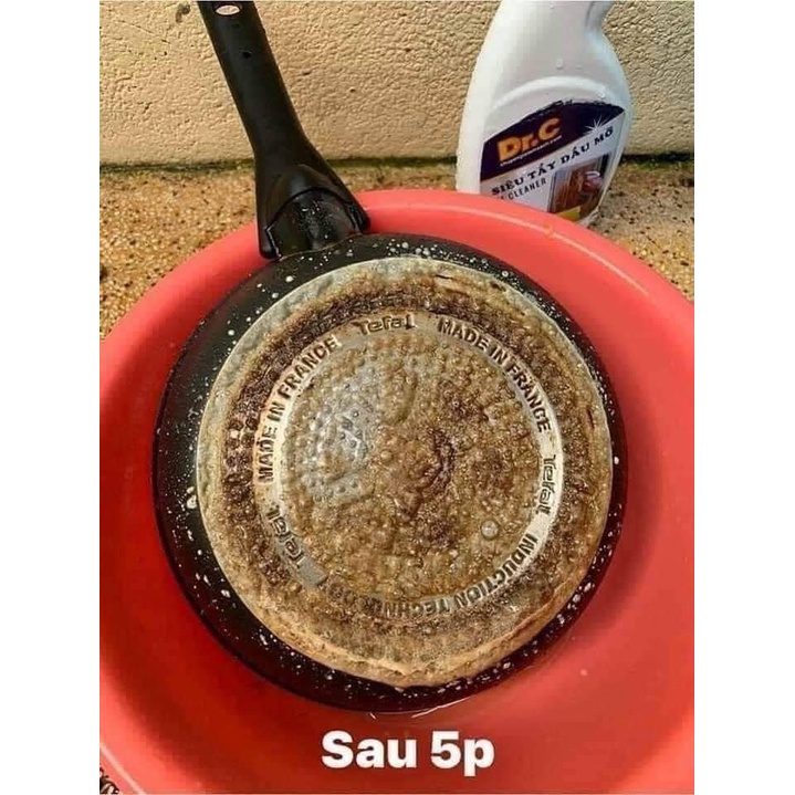 Dung dịch tẩy dầu mỡ tẩy xoong tẩy vỉ hút mùi tay bếp ga nước tẩy mỡ tẩy đa năng DR.C 500ml
