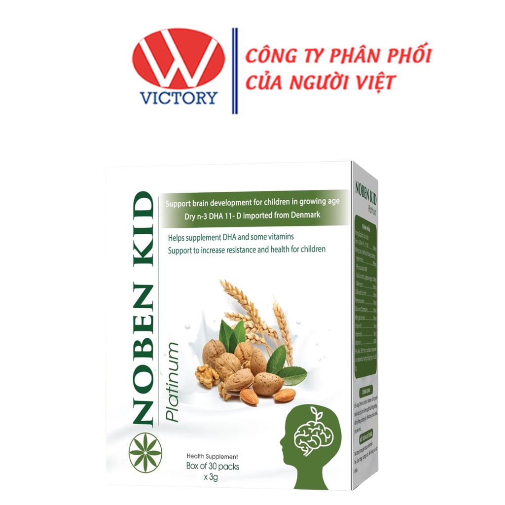 Noben Kid Platinum hỗ trợ tăng cường sức đề kháng & sức khỏe cho trẻ nhỏ - Hộp 30 gói - VIC Pharmacy