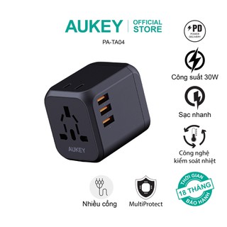 Combo bộ sạc aukey pa-ta04 và cáp sạc cb-ncc1 sạc nhanh 30w cho macbook, ipad, android - chính hãng