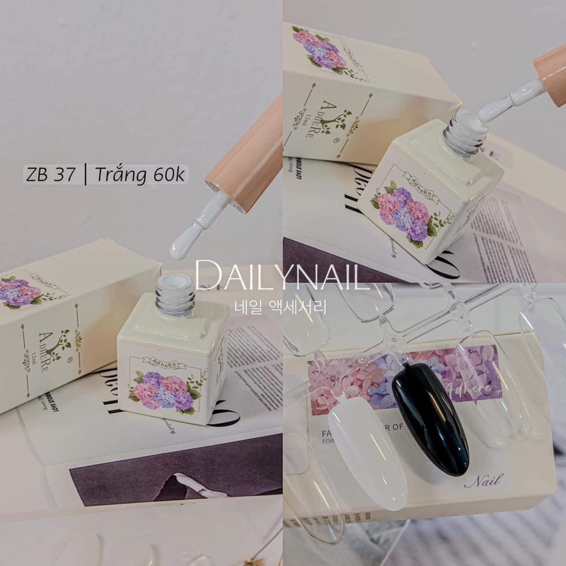 Sơn gel trắng - đen - nước gạo mã chai hoa lên tay màu siêu ưng