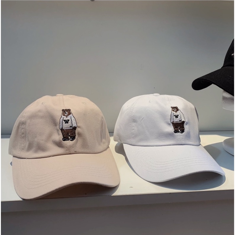 Nón kết, mũ lưỡi trai thêu hình con gấu kết hợp túi đeo chéo phong cách thích hợp đi học đi chơi, Hayna Hats M21