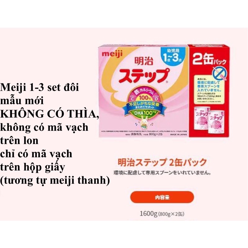 Sữa Meiji nội địa nhật mẫu mới nhất cho bé 1-3 Tuổi 800g (không có muỗng bên trong)