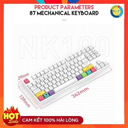 Bàn phím cơ NK-100 Keycap PBT có Hotswap