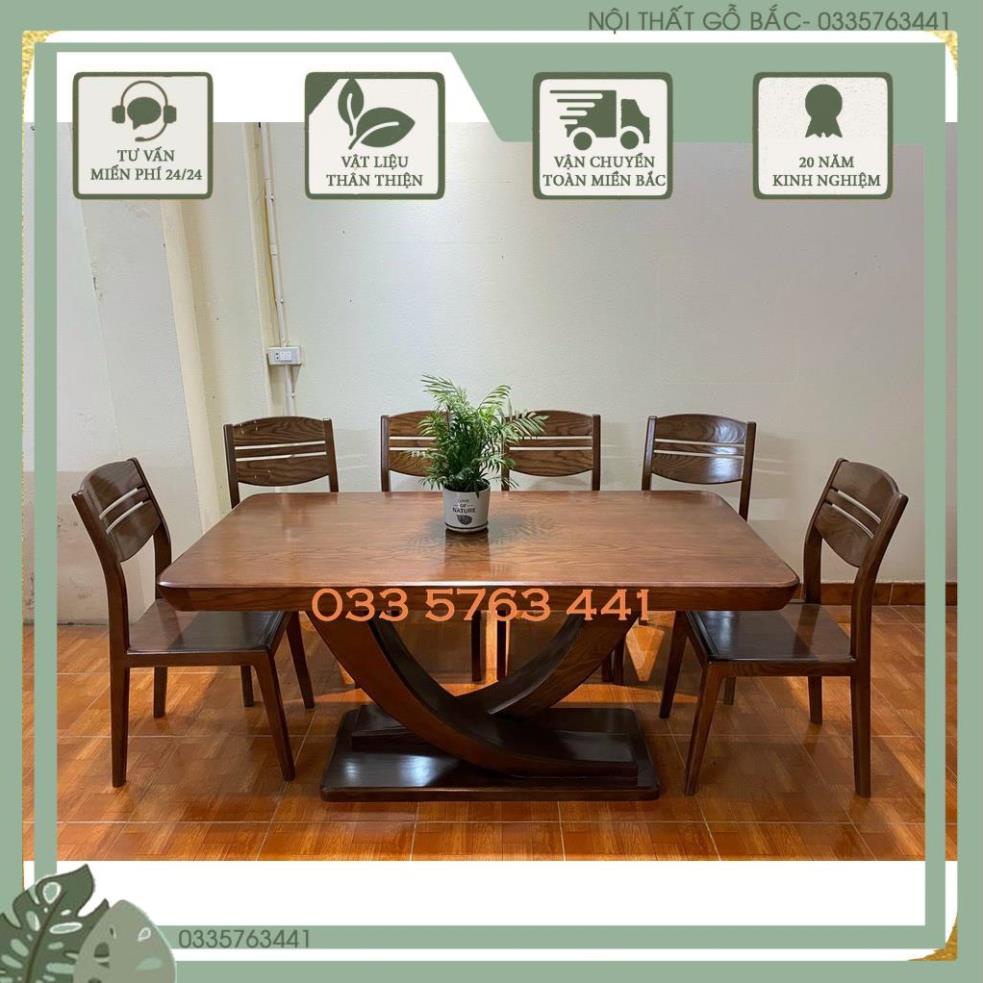 Bàn ăn gỗ cao cấp kiểu dáng hiện đại, kèm 6 ghế hoặc 4 ghế tùy chọn, inbox shop chọn màu và vân đá