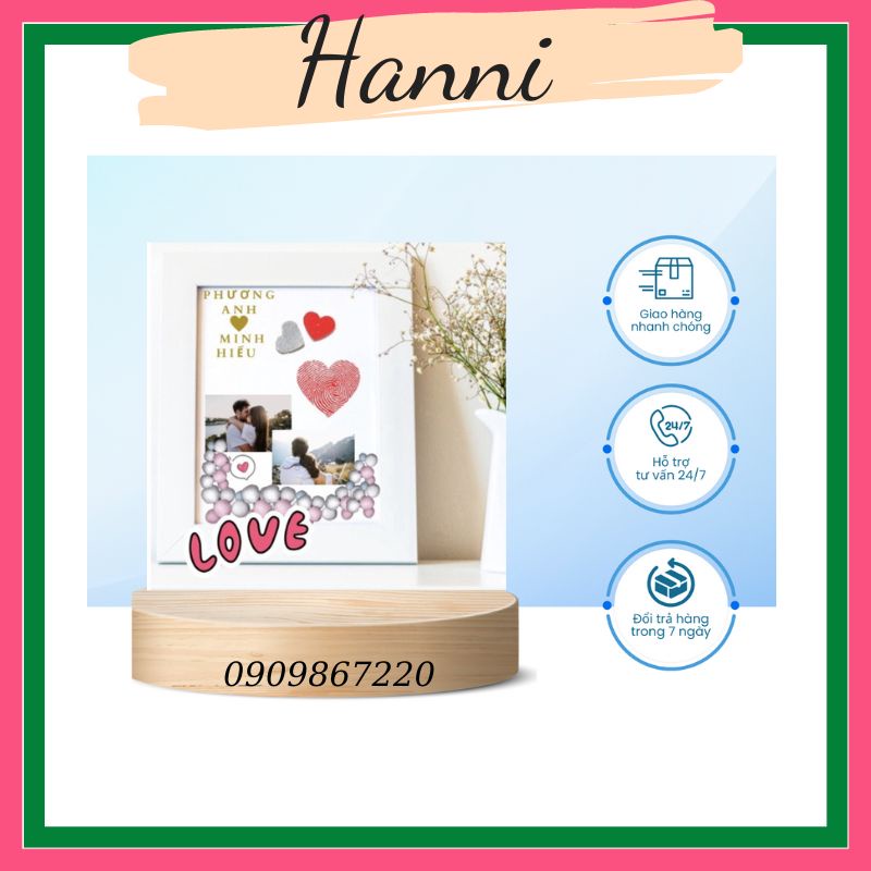 Khung vân tay tình yêu cho cặp đôi tặng kèm 10 ảnh trang trí